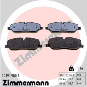 ZIMMERMANN 24191.980.1 Brzdové platničky Predné pre