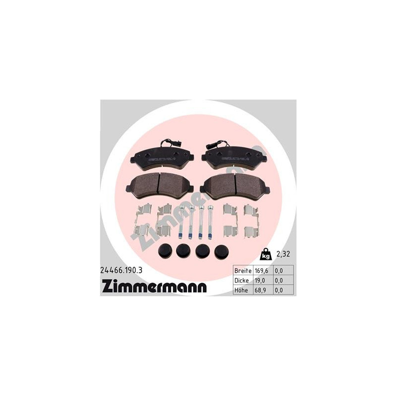 ZIMMERMANN 24466.190.3 Brake Pads Set Front for