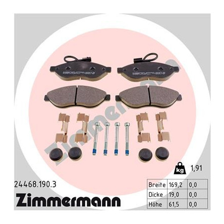 ZIMMERMANN 24468.190.3 Klocki hamulcowe Przód dla