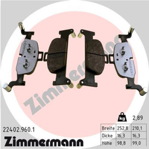 ZIMMERMANN 22402.960.1 Brake Pads Set Front for