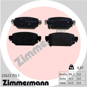 ZIMMERMANN 22623.155.1 Brzdové platničky Zadné pre