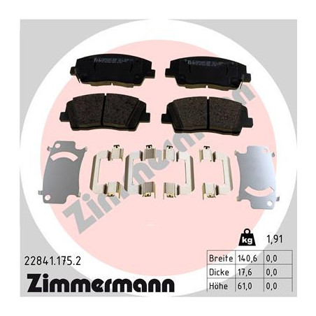 ZIMMERMANN 22841.175.2 Brzdové platničky Predné pre