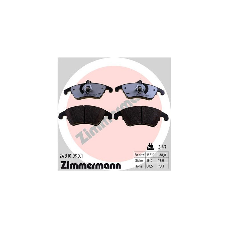 ZIMMERMANN 24310.990.1 Plaquettes de frein