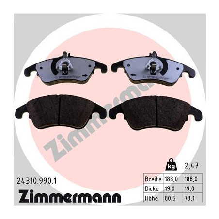 ZIMMERMANN 24310.990.1 Plaquettes de frein