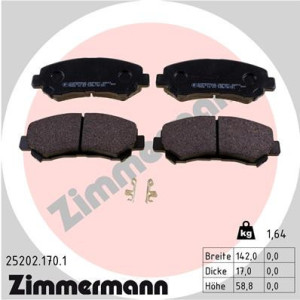ZIMMERMANN 25202.170.1 Klocki hamulcowe Przód dla