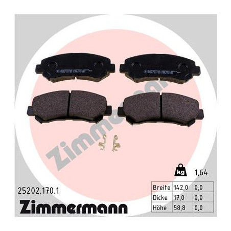 ZIMMERMANN 25202.170.1 Plaquettes de frein Avant pour