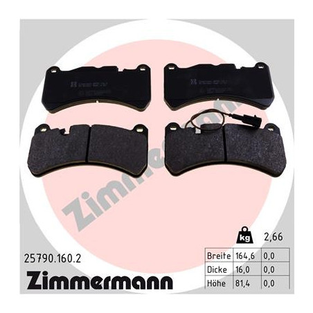 ZIMMERMANN 25790.160.2 Brzdové platničky Predné pre