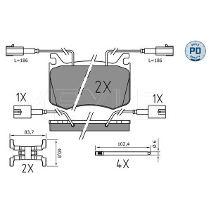 MEYLE 025 220 9115/PD Plaquettes de frein avant pour Alfa Giulia