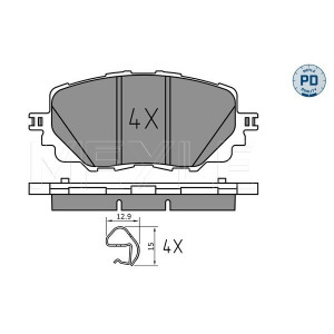 MEYLE 025 222 7115/PD Pastillas de freno delantero para MX-5 124