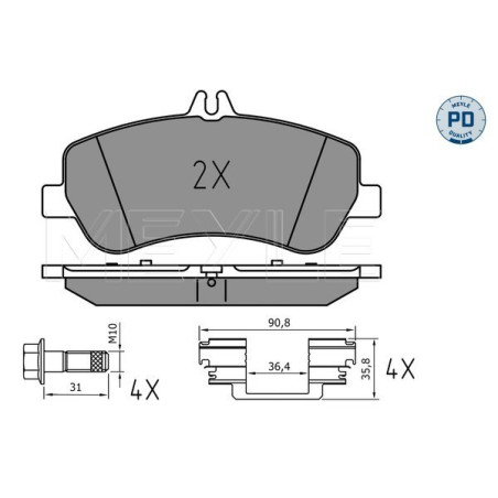 MEYLE 025 248 6720/PD Brzdové platničky predné pre Mercedes GLK E