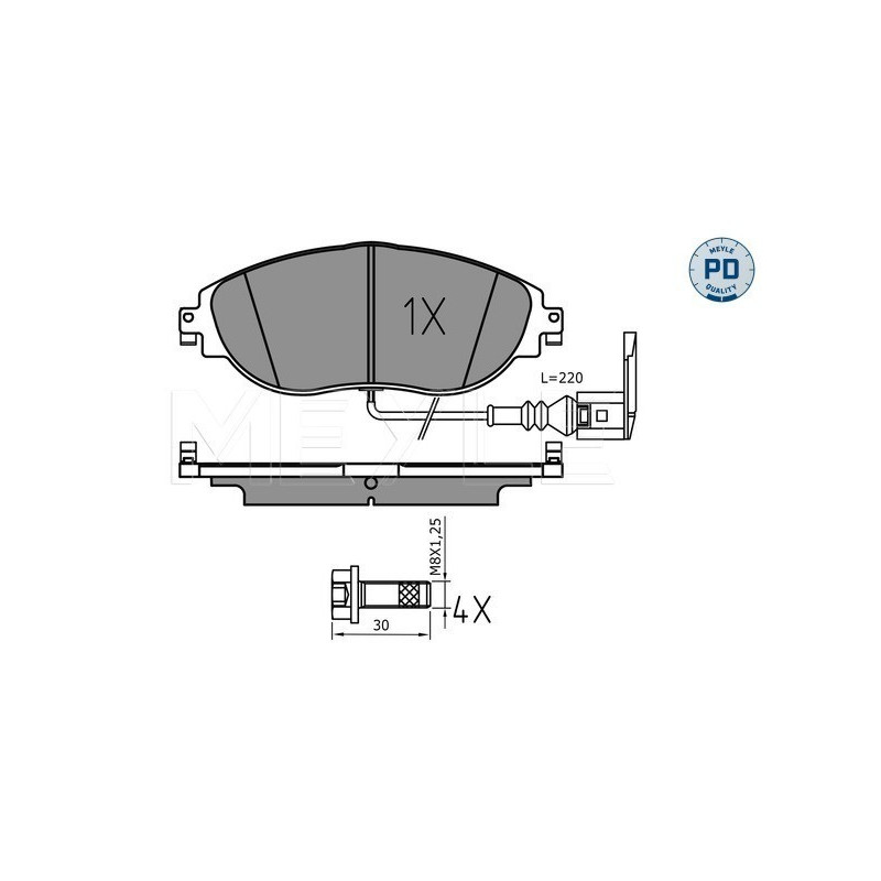 MEYLE 025 251 1720/PD Brake Pads Set Front for Passat CC Alhambra Sharan Superb