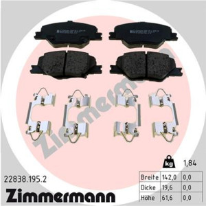 ZIMMERMANN 22838.195.2 Pastiglie freno Anteriore per