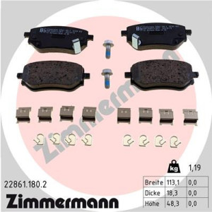 ZIMMERMANN 22861.180.2 Pastillas de freno Trasero para