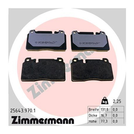 ZIMMERMANN 25643.970.1 Pastillas de freno Delantero para
