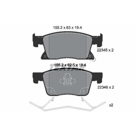 TEXTAR 2234501 Brake Pads Set Front for Astra Cruze