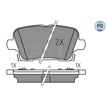 MEYLE 025 221 2317/PD Brake Pads Set Rear for Insignia