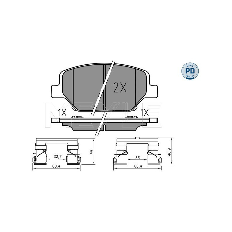 MEYLE 025 221 3819/PD Pastiglie freno anteriore per Insignia