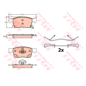 Pastillas de freno Delantero para Opel Vauxhall Astra K (2015-presente) TRW GDB2139