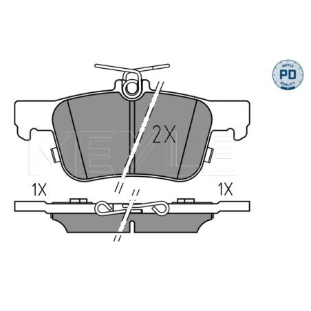 MEYLE 025 222 3116/PD Brzdové destičky zadní pro Mondeo Kuga Galaxy S-Max Edge