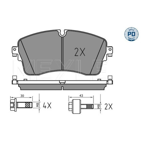 MEYLE 025 224 8517/PD Brzdové platničky predné pre Discovery E-Pace