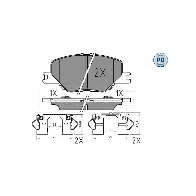 MEYLE 025 228 3819/PD Brake Pads Set Front for Insignia