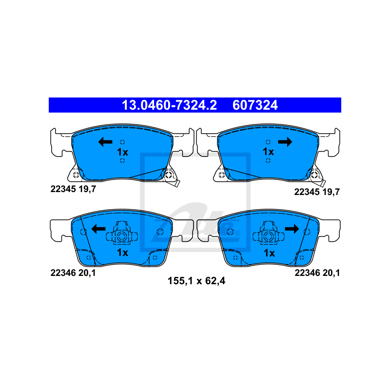 ATE 13.0460-7324.2 Brake Pads Set Front for Astra