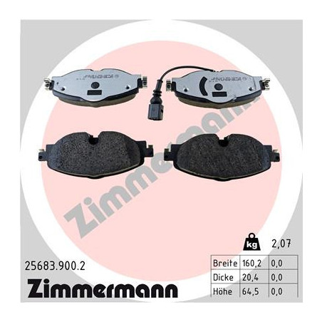 ZIMMERMANN 25683.900.2 Brzdové destičky Přední pro