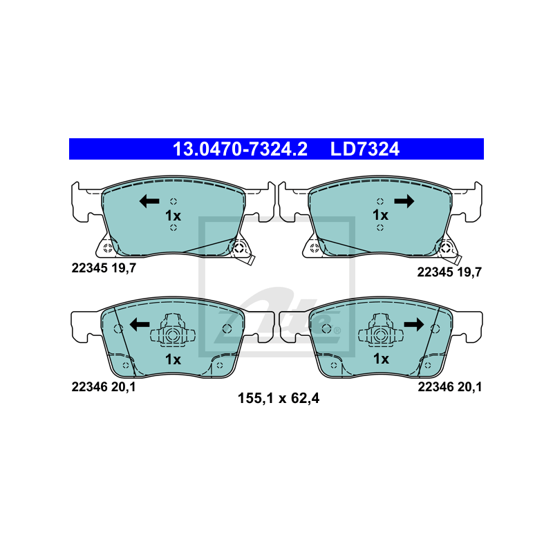 ATE 13.0470-7324.2 Brzdové destičky přední pro Astra