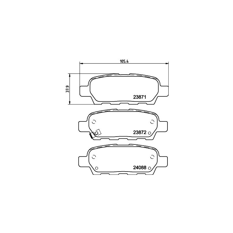HELLA 8DB 355 010-241 Brake Pads Set Rear for