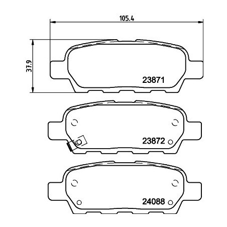 HELLA 8DB 355 010-241 Brzdové destičky Zadní pro