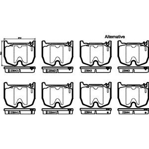 HELLA 8DB 355 010-381 Brzdové platničky Predné pre