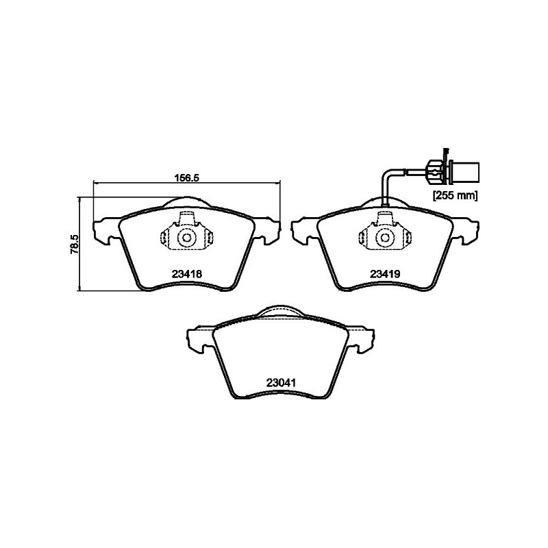 HELLA 8DB 355 010-631 Brzdové platničky Predné pre