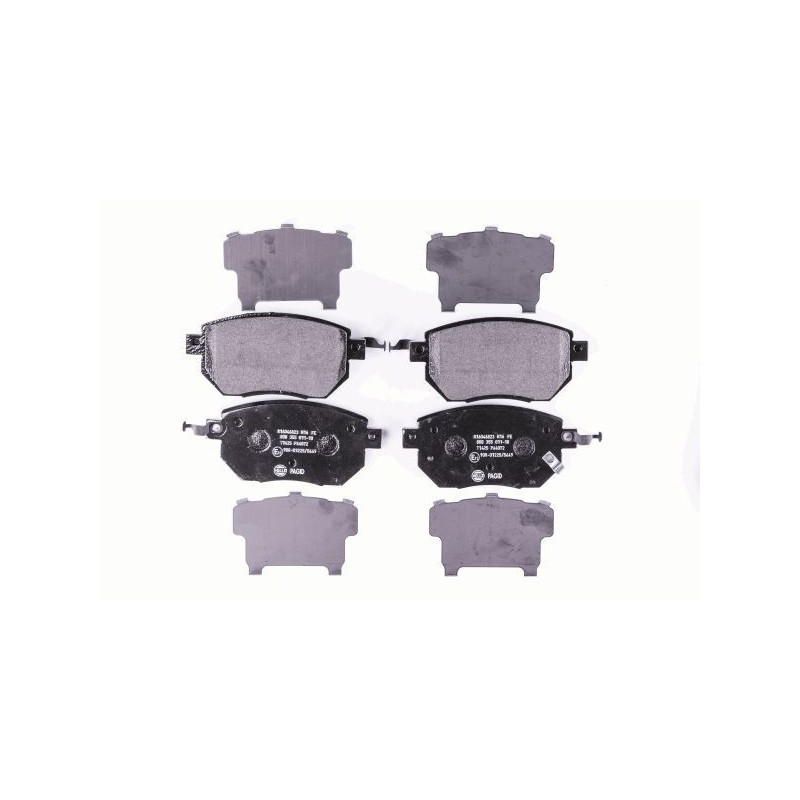 HELLA 8DB 355 011-101 Brzdové platničky Predné pre