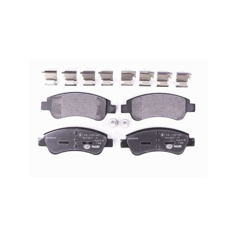 HELLA 8DB 355 011-521 Brzdové platničky Predné pre
