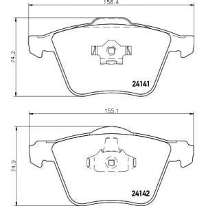 HELLA 8DB 355 011-721 Brzdové platničky Predné pre