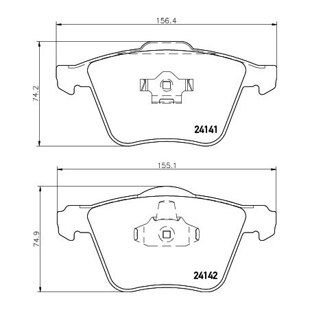HELLA 8DB 355 011-721 Brzdové platničky Predné pre