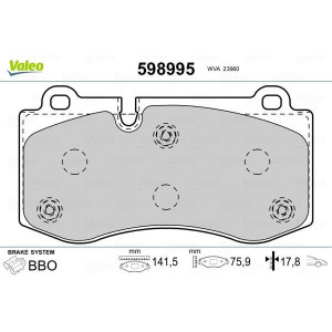 Pastillas de freno Delantero para Mercedes VALEO 598995