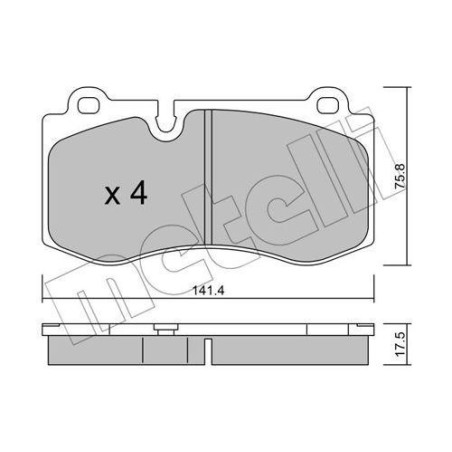 Brake Pads Set Front for Mercedes METELLI 22-0669-0