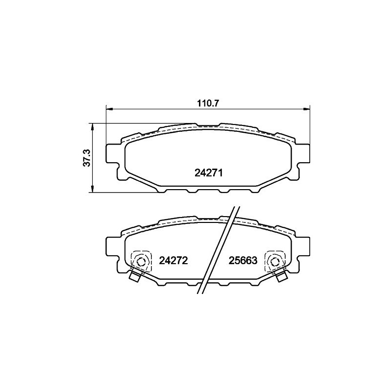 HELLA 8DB 355 012-261 Brzdové destičky Zadní pro
