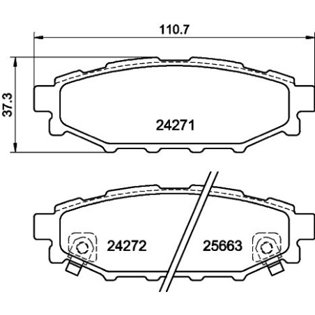 HELLA 8DB 355 012-261 Klocki hamulcowe Tył dla