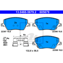 FRONT Brake Pads for Fiat Tipo (2015-present) ATE 13.0460-5679.2