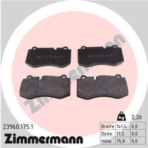Plaquettes de frein Avant pour Mercedes ZIMMERMANN 23960.175.1