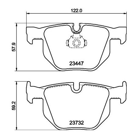 HELLA 8DB 355 013-941 Brzdové platničky Zadné pre