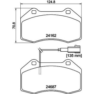 HELLA 8DB 355 014-061 Brzdové platničky Predné pre