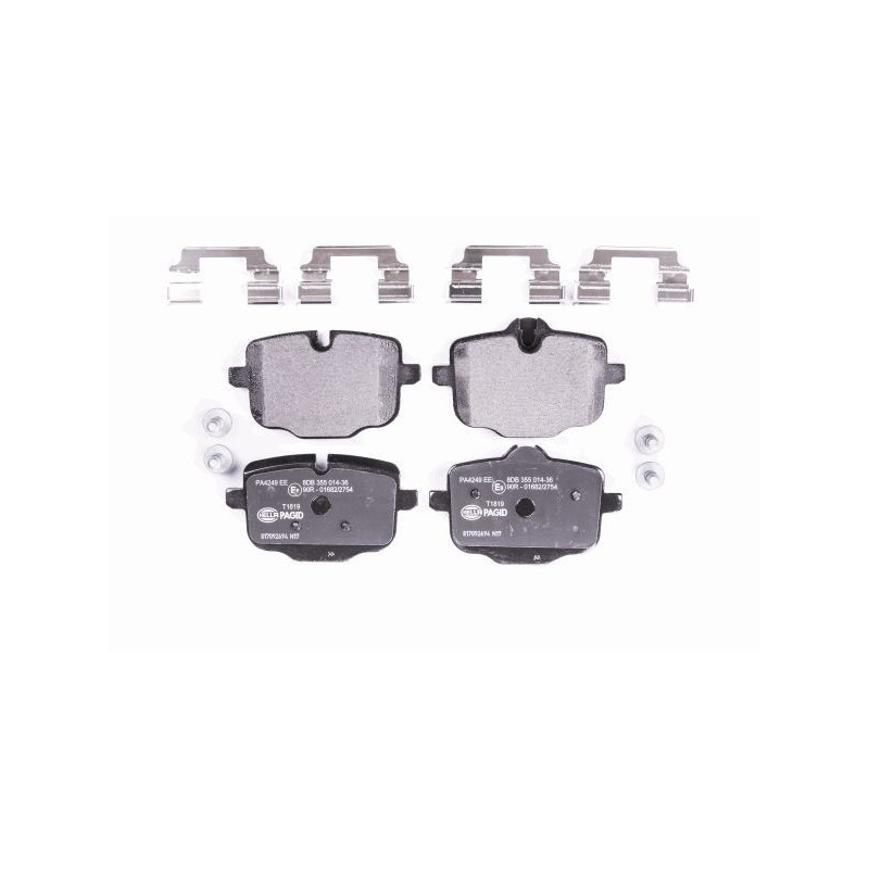 HELLA 8DB 355 014-361 Brzdové platničky Zadné pre
