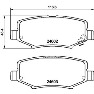 HELLA 8DB 355 014-381 Brzdové platničky Zadné pre