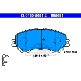 FRONT Brake Pads for Renault Nissan ATE 13.0460-5691.2