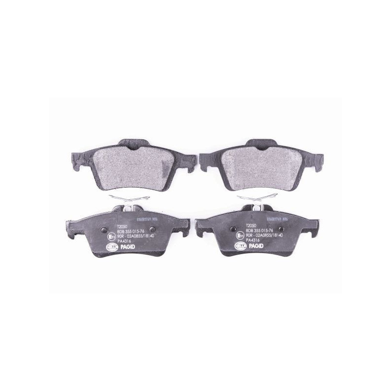 HELLA 8DB 355 015-761 Brzdové platničky Zadné pre