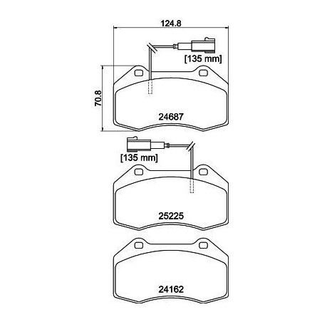 HELLA 8DB 355 016-141 Brzdové platničky Predné pre