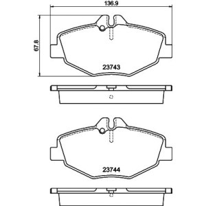 HELLA 8DB 355 018-731 Brzdové platničky Predné pre
